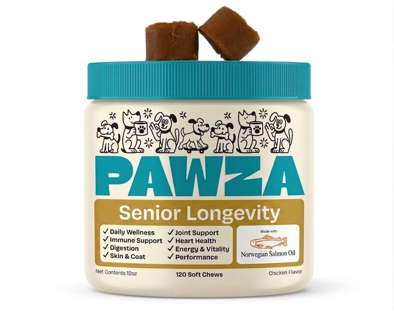 PAWZA Senior Longevity bottle